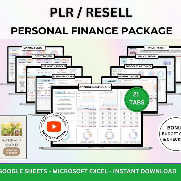 PLR Google Sheet, PLR Spreadsheet Google Sheets & Excel, PLR Excel Budget Planner, Master Resell Rights Spreadsheet, Plr Budget spreadsheet