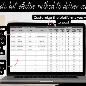 Social Media Planner, Content Calendar, Content Creator, Social Media Manager, Content Planner, Social Media Tool, Content Spreadsheet, PLR Spreadsheet, Instagram Planner, Marketing Planner, Digital Planner, Virtual Assistant