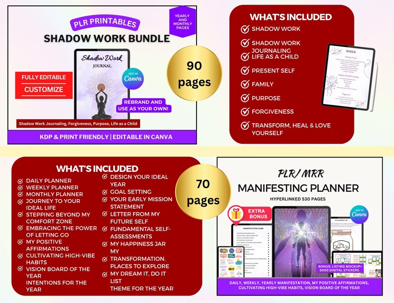 PLR Printables Planner Bundle Pro Digital Product Resell Planners DFY ...
