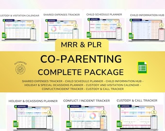 Co-Parenting Planner Bundle Shared Expenss Custody and Call Logs Child Information Visitation Tracker Child Support for Divorced Parents