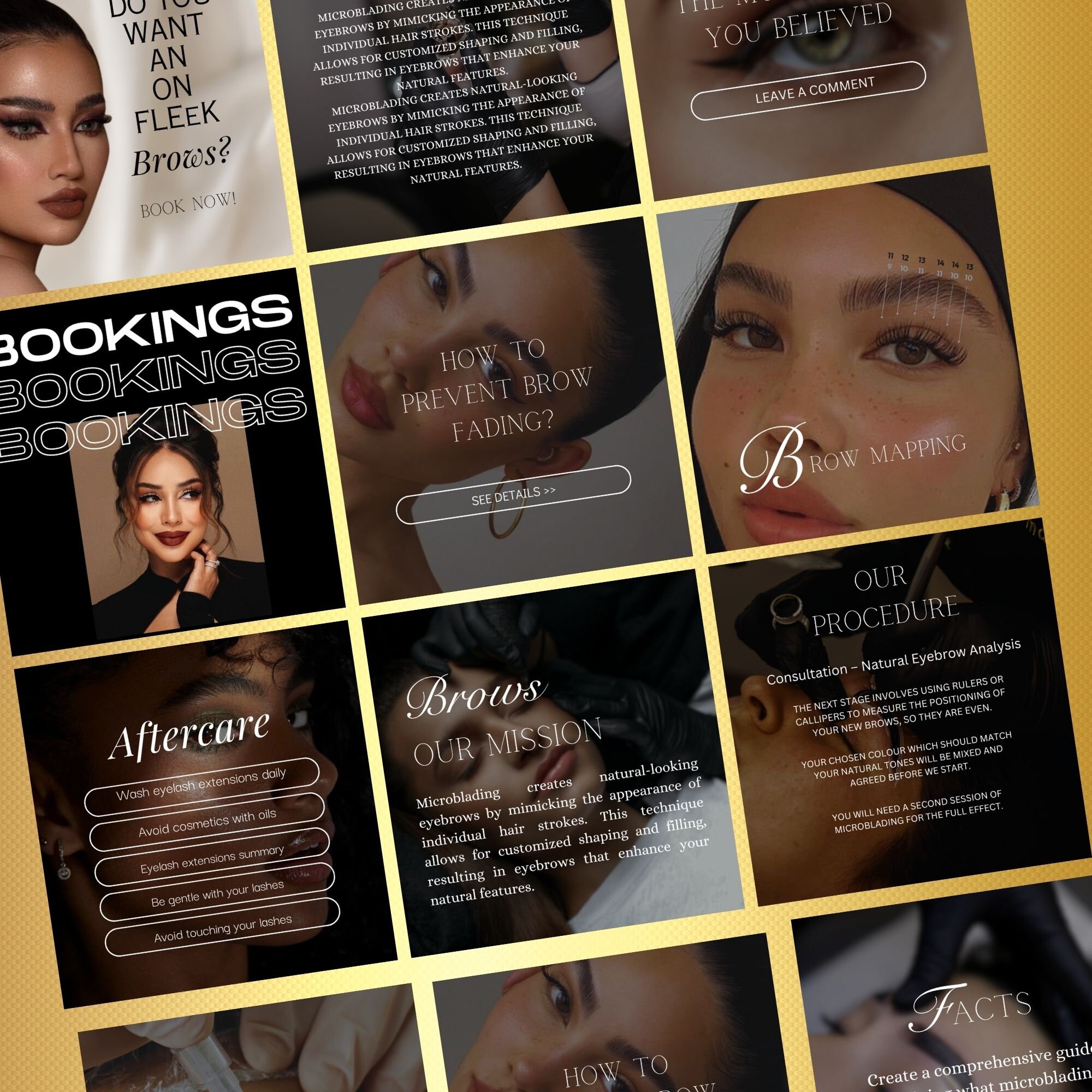 Microblading Template PMU Template Microblading Templates PMU Canva