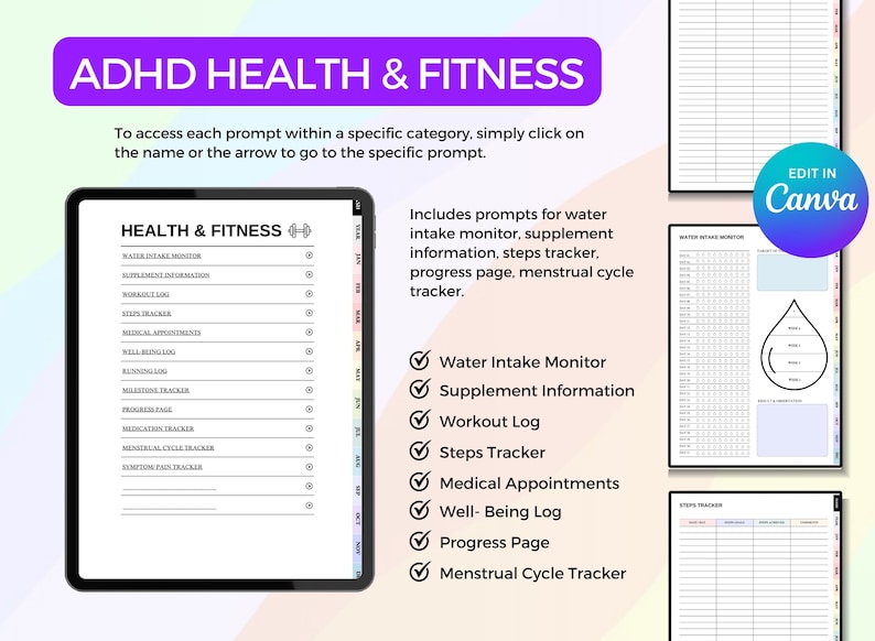 PLR Adhd Planner 2026 2027 Adhd iPad planner, Adhd planner adult, Plr adhd planner, Neurodivergent Adhd, Adhd workbook, Adhd Calendar MRR image 7
