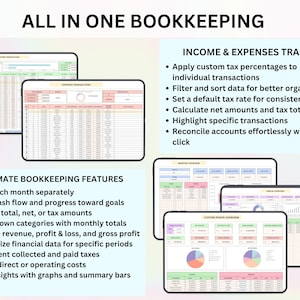 PLR Small Business Digital Product Bookkeeping Tracker Task & Invoice Tracker Financial Planner Client Tracker Digital Download image 11
