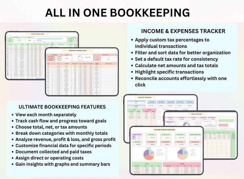 PLR Small Business Digital Product Bookkeeping Tracker Task & Invoice Tracker Financial Planner Client Tracker Digital Download image 11