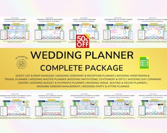 Wedding planner Wedding checklist Wedding budget Wedding binder Bridal planner Wedding template Wedding dashboard Honeymoon Guest list