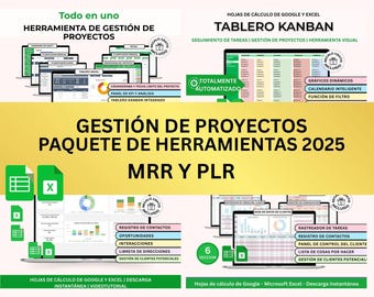 Gestión de Proyectos Hoja de Cálculo Planificador de Proyectos Rastreador CRM Rastreador de Proyectos Hoja de Cálculo Empresarial en Español