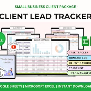 PLR Client Tracker, Lead Tracker, Business Tracker, Customer Tracker, Lead Management, Client Spreadsheet Client Planner, Lead Tracking