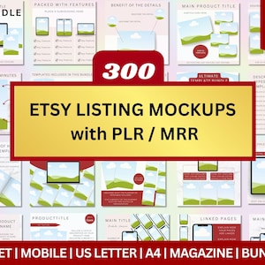 Canva Mockups Etsy Mockups Digital Product Listing Mockups Digital templates Bundle Template Listing templates Lead Magnet Templates PLR MRR