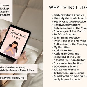 Gratitude Planner, Gratitude Goodnotes, Gratitude Journal, Minimalist Planner, PLR Planner, Plr Journals, Done for you, Dfy Journal