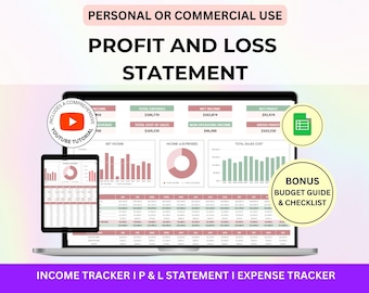 MRR Profit and Loss Statement Google Sheets Profit and Loss Tracker Profit Calculator, Profit and Loss template Profit and loss Dashboard