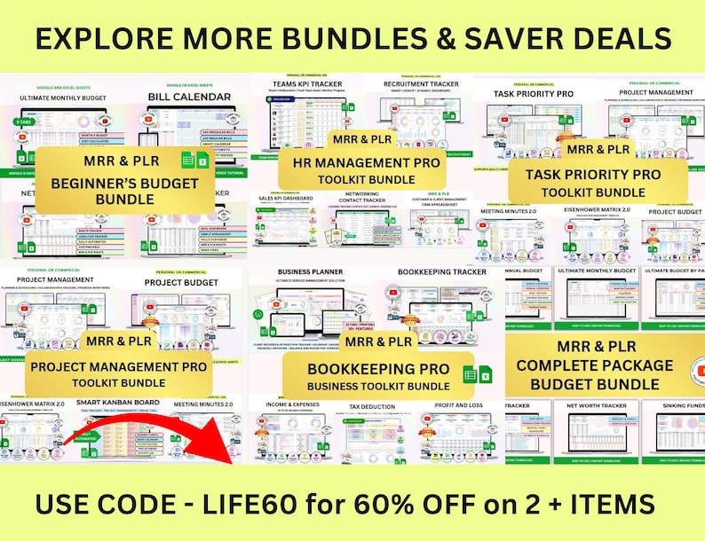 PLR Spreadsheet PLR Google Sheets Digital Product Digital Download Excel MRR Budget Reseller Spreadsheet Plr Budget Template Resell image 12