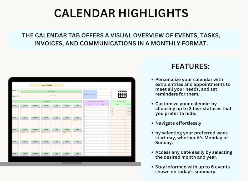 PLR Small Business Digital Product Bookkeeping Tracker Task & Invoice Tracker Financial Planner Client Tracker Digital Download image 8