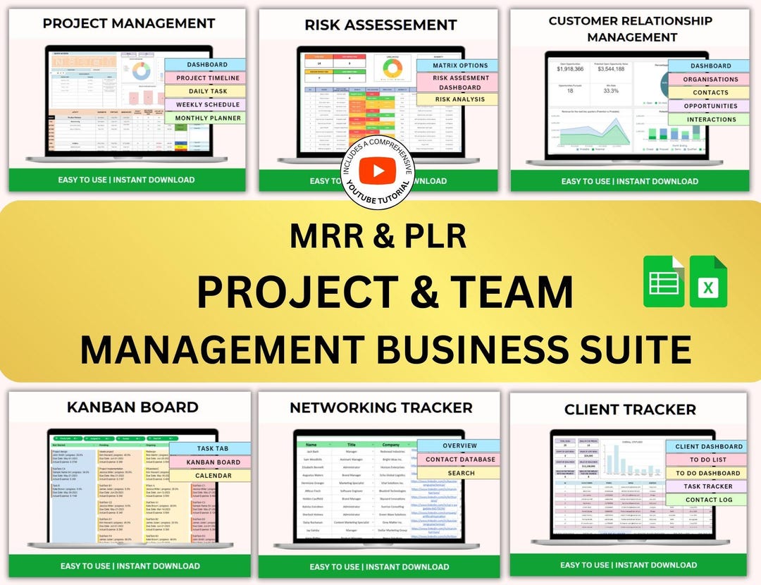 PLR Business Spreadsheet Business Tracker Business Planner Project ...