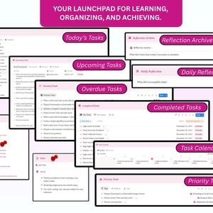 Ultimate Pink Notion Student Planner 2026 ADHD University Dashboard Aesthetic Student Planner School Planner Academic Planner
