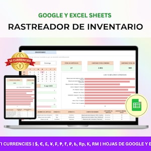 Inventario, Gestión de Inventario for Google Sheets, Plantilla de Inventario Comercial, Control de Inventario, Registro de Inventario,