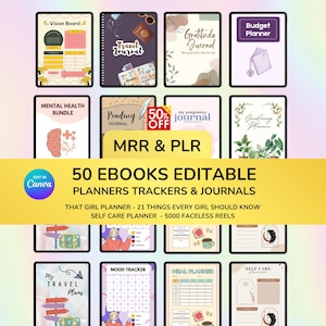 MRR PLR Ebook Canva Planners, PLR Canva Ebook, PLR planner, PLR Digital planners, PLR Journals, diritti di rivendita master per ebook
