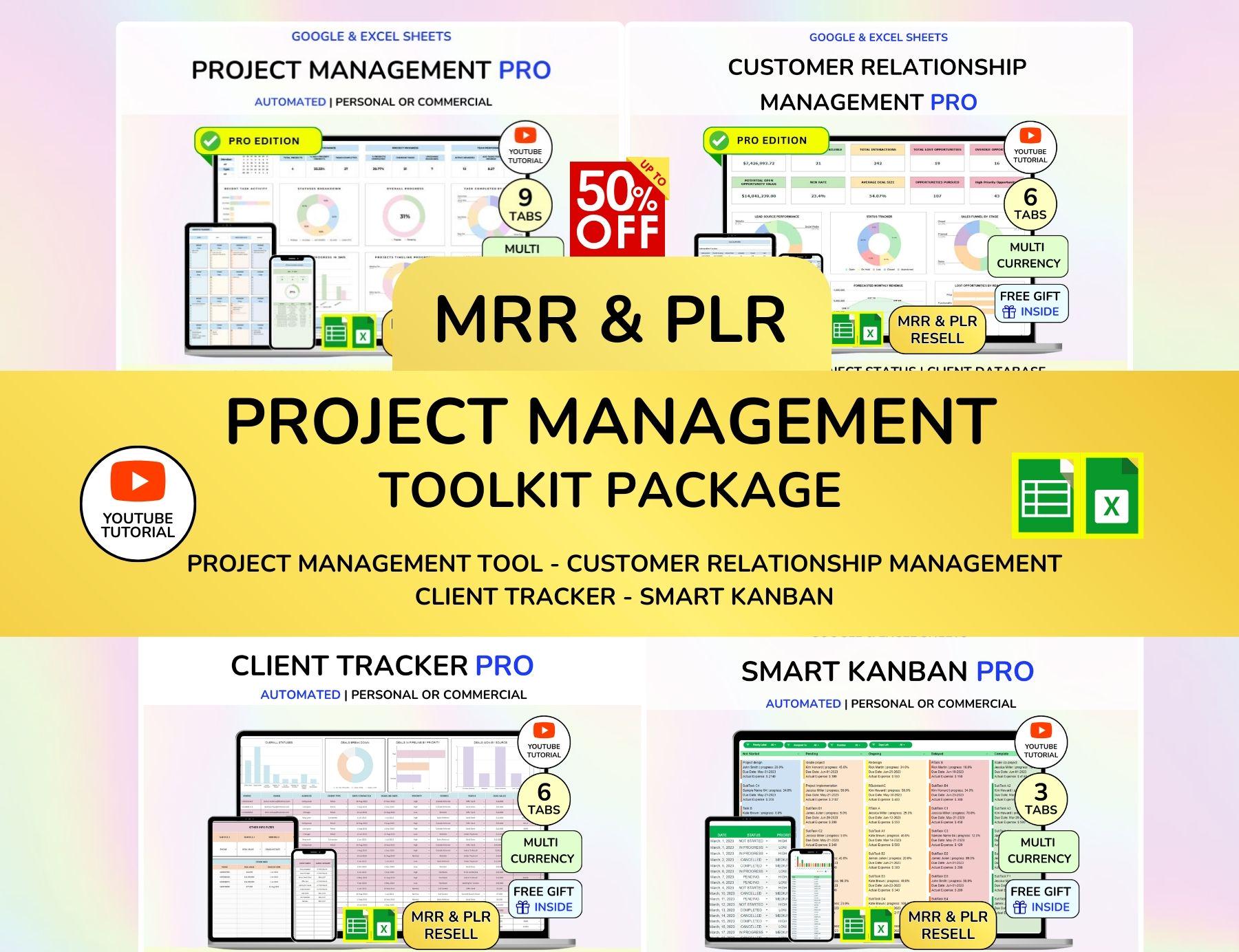 PLR Project Management Bundle Project Planner Customer Relationship ...