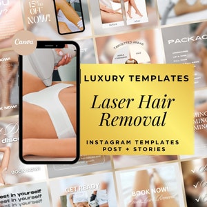 Modelli di Instagram per la rimozione dei peli con il laser Post per la rimozione dei peli con il laser Modelli per tecnici laser per capelli Volantino per laser per capelli