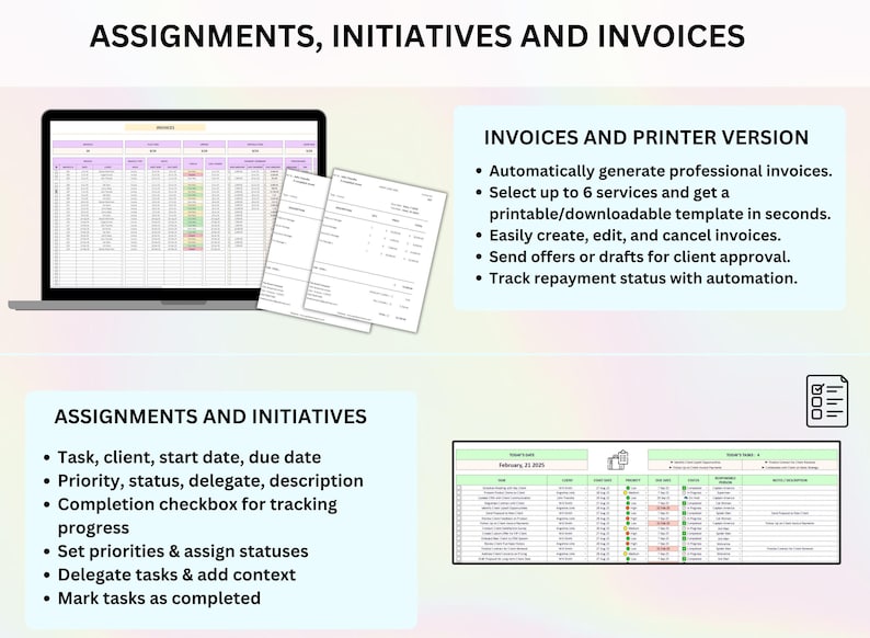 PLR Small Business Digital Product Bookkeeping Tracker Task & Invoice Tracker Financial Planner Client Tracker Digital Download image 10
