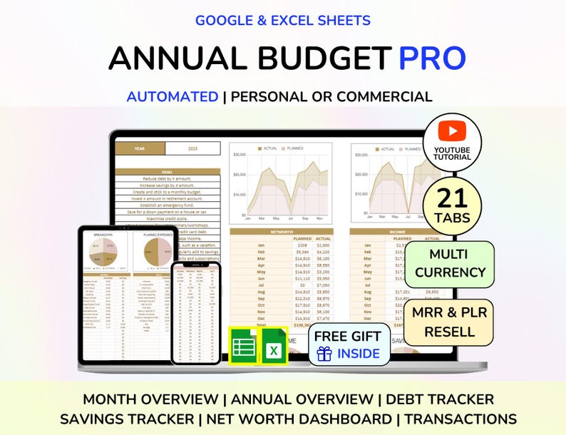 PLR Budget Package Budget Template Resell PLR Digital Planner PLR Budget Plr Google Sheet Reseller Spreadsheet Plr Planner Plr Product imagen 2