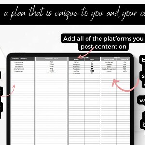 Social Media Planner, Content Calendar, Content Creator, Social Media Manager, Content Planner, Social Media Tool, Content Spreadsheet, PLR Spreadsheet, Instagram Planner, Marketing Planner, Digital Planner, Virtual Assistant