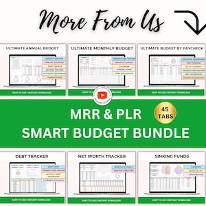 PLR Google Sheet, PLR Spreadsheet Google Sheets & Excel, PLR Excel Budget Planner, Master Resell Rights Spreadsheet, Plr Budget spreadsheet image 10