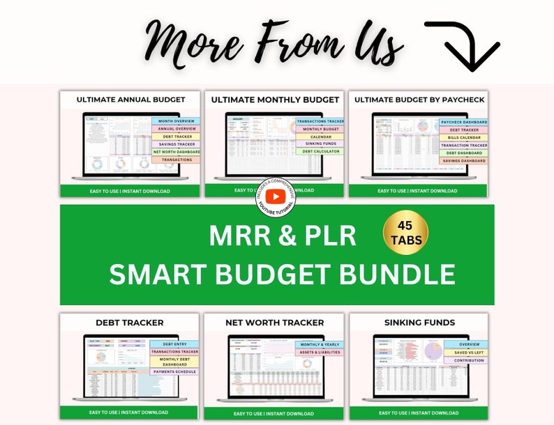 PLR Google Sheet, PLR Spreadsheet Google Sheets & Excel, PLR Excel Budget Planner, Master Resell Rights Spreadsheet, Plr Budget spreadsheet image 10