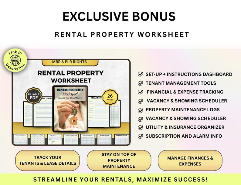 Landlord Rental Property Spreadsheet, Landlord Tracker, Real estate, landlord property management, rental property, rental template, rental tracker, landlord template, landlord spreadsheet, property spreadsheet, Rental Income & Expense, Real Estate Sheet, Rental Property Management