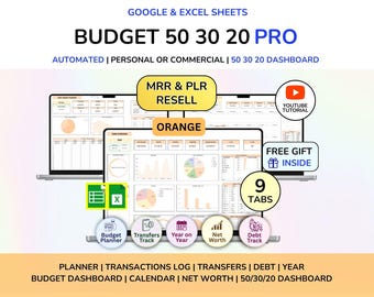 PLR Annual Budget, Budget Excel, Budget Google Sheets, Budget Planner, Budget Tracker, Budget Spreadsheet, Google Sheets Template