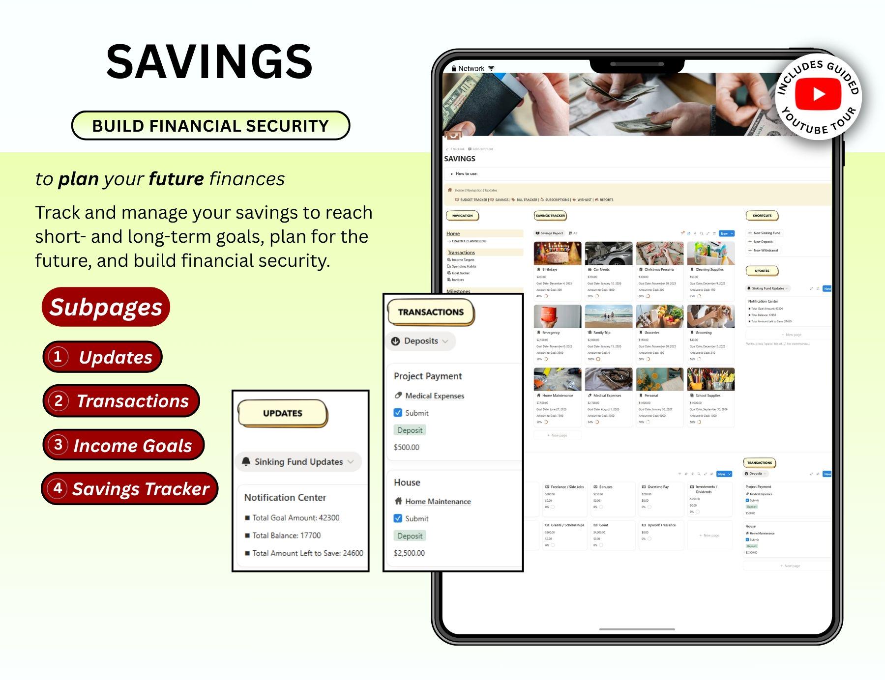 PLR Notion Budget Template Finance Tracker Expense Tracker Bill ...