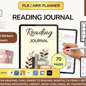 Diario de lectura 2026, Rastreador de lectura, Registro de lectura, Diario de lectura, Diario PLR, Planificador para iPad, Planificador Goodnotes, Planificador PLR