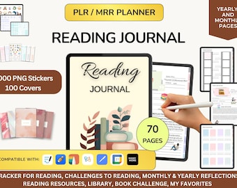 Reading Journal 2026, Reading Tracker, Reading Log, Book Journal, Plr Journal, Ipad Planner, Reading Diary, Goodnotes Planner, PLR Planner