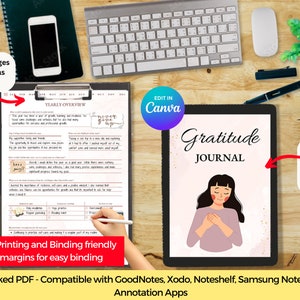 Gratitude Planner, Gratitude Goodnotes, Gratitude Journal, Minimalist Planner, PLR Planner, Plr Journals, Done for you, Dfy Journal