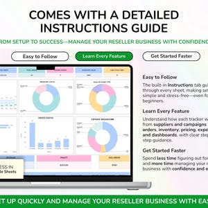 Reseller Spreadsheet Template, Resale Business Planner, Reseller Bookkeeping, Product Inventory Management, Reseller Tools Reseller Tracker bild 12