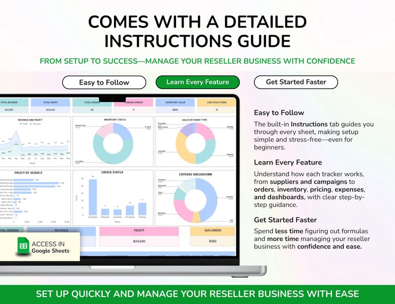 Reseller Spreadsheet Template, Resale Business Planner, Reseller Bookkeeping, Product Inventory Management, Reseller Tools Reseller Tracker bild 12