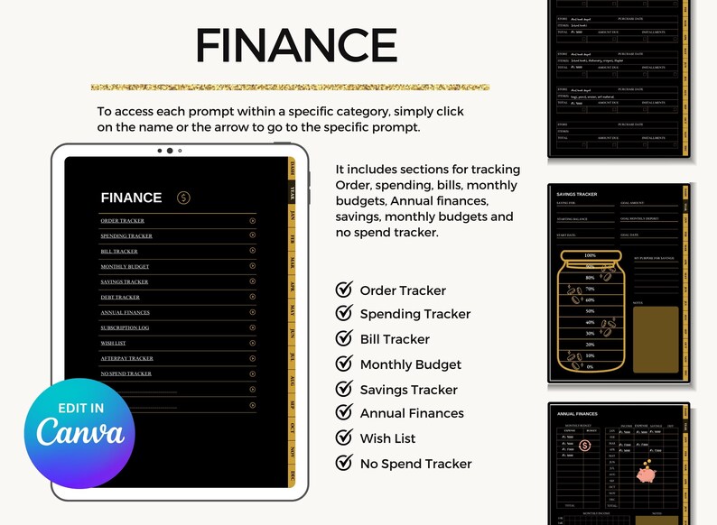 PLR Planner, Canva Planner, Editable Journal Planner