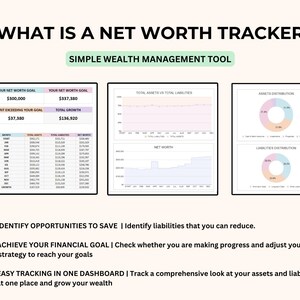 Net Worth Tracker Spreadsheet for Google Sheets, Net Worth Calculator Dashboard,