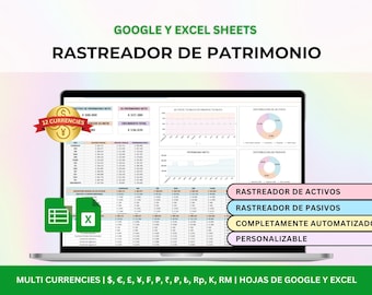 Rastreador de Patrimonio Neto, Control de Riqueza, Rastreador de Activos, Panel de Control de Patrimonio, Planificador Financiero,