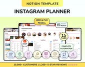 PLR Notion Instagram Planner Resell Rights Content Calendar Instagram Planner Social Media Planner Digital Product Digital Download