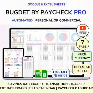 PLR Budget Package Budget Template Resell PLR Digital Planner PLR Budget Plr Google Sheet Reseller Spreadsheet Plr Planner Plr Product imagen 8