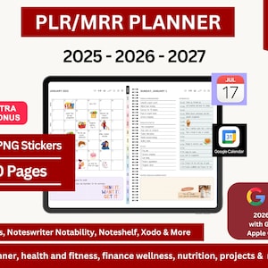 MRR PLR Planner 2025 2026 2027, MRR Planner Dfy Planner Master Resell Rights, Plr Planner, Plr Journal, Resell Planners, Digital Planner