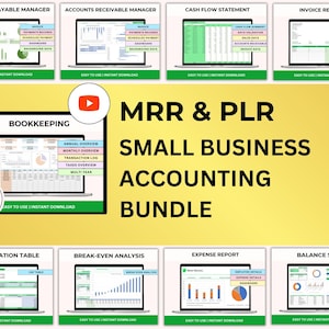 PLR-boekhoudingssjabloon voor kleine bedrijven, boekhoudspreadsheet boekhouding Excel-boekhouding Excel-spreadsheet Boekhoudsjablonen