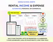 PLR Rental Property Template Landlord Spreadsheet Income and Expense Tracker Real Estate Management Rental Bookkeeping MRR