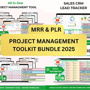 PLR Project Management Spreadsheet Bundle, Project Planner, Project Planning, Project Template, Project Management PLR Spreadsheet