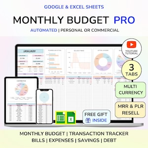 PLR Budget Package Budget Template Resell PLR Digital Planner PLR Budget Plr Google Sheet Reseller Spreadsheet Plr Planner Plr Product imagen 5