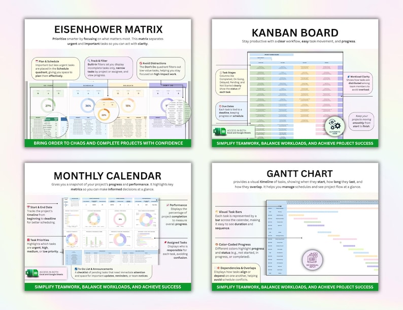 PLR Project Management Project Budget Project Planner Gantt Chart ...