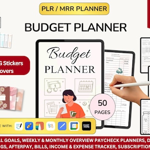PLR Budget Planner to Resell, Budget tracker Printable, Budget Binder, Budget Printable, MRR Budget, Done for You Budget template Budget log