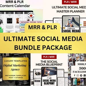 PLR Social Media Planner Bundle: Content-Kalender, Reels, Vorlage, Digitaler Download, Digitales Produkt, Social Media Vorlage