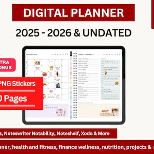 2025 Planer Premium Digitaler Planer 2025, 2026, Goodnotes Planner, iPad Planer, Notability Planner, Digitales Journal, Tagesplaner