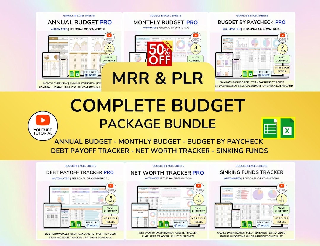PLR Budget Package Budget Template Resell PLR Digital Planner PLR Budget Plr Google Sheet 